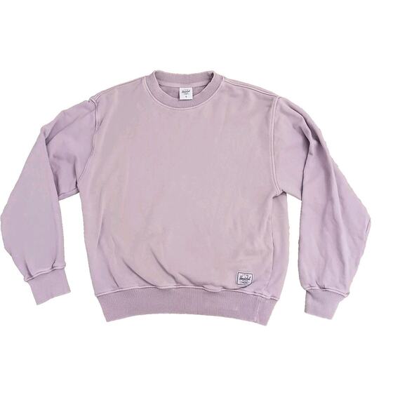 Herschel Sweatshirt Size S Pink Classic Crew Coastal Preppy Distress Collegiate - Picture 3 of 16